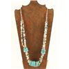 Image 1 : Large Disk Turquoise Necklace with Heishi