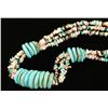 Image 2 : Large Disk Turquoise Necklace with Heishi