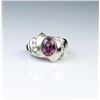 Image 2 : Striking Purple Garnet & Diamond Ring