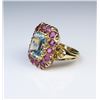 Image 2 : Amazing Aquamarine & Burmese Color Ruby Ring