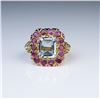 Image 3 : Amazing Aquamarine & Burmese Color Ruby Ring