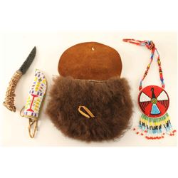 Buffalo Purse with Beaded Items