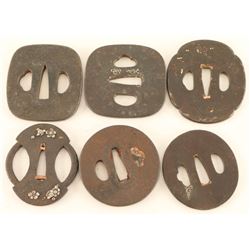 Collection of 6 Tsuba Guards