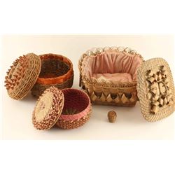 Lot of 3 Ojibwe Basket
