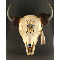 Painted Buffalo Skull