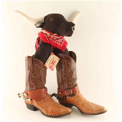 Pair of Justin Snakeskin boots