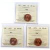 Image 1 : 1967, 1977, & 1979 Canada 1-cent ICCS Certified MS-66 Red. 3pcs.