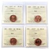 Image 1 : 1977-2002P Canada 1-cent ICCS Certified MS-66 Red Collection. You will receive 1977, 1997, 2001, & 2