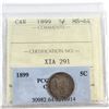 Image 1 : 5-cent 1899 ICCS & PCGS Certified MS-64 (Cross Graded)