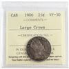 Image 1 : 25-cent 1906 ICCS Certified VF-30 Large Crown
