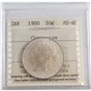 Image 1 : 50-cent 1900 ICCS Certified MS-60. The ICCS holder for this coin lists corrosion, but upon further i