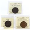 Image 1 : Lot of 3x ICCS Certified Nova Scotia Tokens, CH# NS3C2 F-12, NS3D1 VF-20, & NS12 VF-20. 3pcs.
