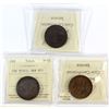 Image 2 : Lot of 3x ICCS Certified Nova Scotia Tokens, CH# NS3C2 F-12, NS3D1 VF-20, & NS12 VF-20. 3pcs.