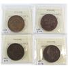 Image 2 : CH# PC6C2 x4, 1854 Bank of Upper Canada One Penny all Tokens ICCS Certified. Lot includes 1x F-15, V