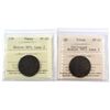Image 1 : Lot 2x Ships and Colonies Tokens ICCS Certified. Lot includes: 2x Breton 997, Lees 2, VF-20 & EF-40 