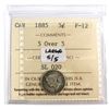 Image 1 : 5-cent 1885, Large 5/5, ICCS Certified F-12.