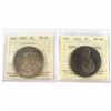 Image 1 : 1962 & 1965 Small Beads Pointed 5 Cameo Silver $1 ICCS Certified MS-64. 2pcs