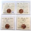 Image 1 : 1990-1997 Canada 1-cent ICCS Certified Red - 1990 MS-65, 1993 MS-65, 1995 MS-65 & 1997 MS-66. 4pcs