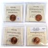 Image 2 : 1990-1997 Canada 1-cent ICCS Certified Red - 1990 MS-65, 1993 MS-65, 1995 MS-65 & 1997 MS-66. 4pcs