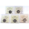 Image 2 : 1998-2003 Canada 5-cent ICCS Certified - 1998W MS-66 NBU, 1999 MS-66 NBU, 2000 MS-67 NBU, 2003WP MS-