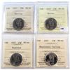 Image 1 : 4x 2007 Canada 25-cent ICCS Certified MS-66 - Curling, Hockey, Biathlon & Wheelchair Curling. 4pcs