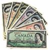 Image 1 : 1954 Canada $1, $2, $5, $10, $20, $50 & $100 Banknotes. 7pcs