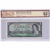 Image 1 : 1954 $1 BC-29b, Bank of Canada, Beattie-Coyne, Devil's Face, NA Prefix BCS Certified CUNC-62