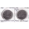 Image 1 : Estate Lot of 2x 1968 Canada Nickel Dollars. One has Double Die Reverse and the other has Doubled Ho