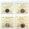 Image 1 : 1963-1969 Canada 10-cent ICCS Certified MS-65 - 1963, 1965 Cameo, 1967 & 1969 Small Date. 4pcs
