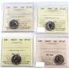 Image 1 : 1996-2002P Canada 10-cent ICCS Certified SP-67 - 1996, 1998, 2001P & 2002P. 4pcs