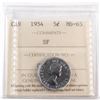Image 1 : 1954 Canada 5-cent SF ICCS Certified MS-65