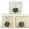 Image 1 : 2001-2004 Canada 25-cent ICCS Certified MS-66 - 2001P NBU, 2002P & 2004P Poppy. 3pcs