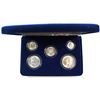 Image 1 : USA BU Obsolete Silver Coinage Set Encapsulated in Blue Display Box including Nickel, Dime, Quarter,