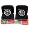 Image 1 : 2013 Australia Year of the Snake (outer box has a tear) & 2017 Year of the Rooster Fine Silver Colou