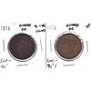 Image 1 : 1816 G-VG (cleaned) & 1854 VF USA 1-cent with 90 Degree Rotated Dies. 2pcs