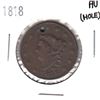 Image 1 : 1818 USA 1-cent AU (Hole)
