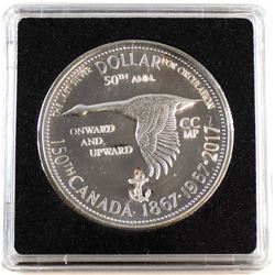 1867-1967-2017 Canada 'Onward and Upward' Anchor Counter-Stamped Silver Dollar Commemorating the 150