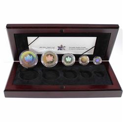 2003 Canada Hologram 5-coin Silver Maple Leaf Fractional Set (sleeve showing wear and toning on back
