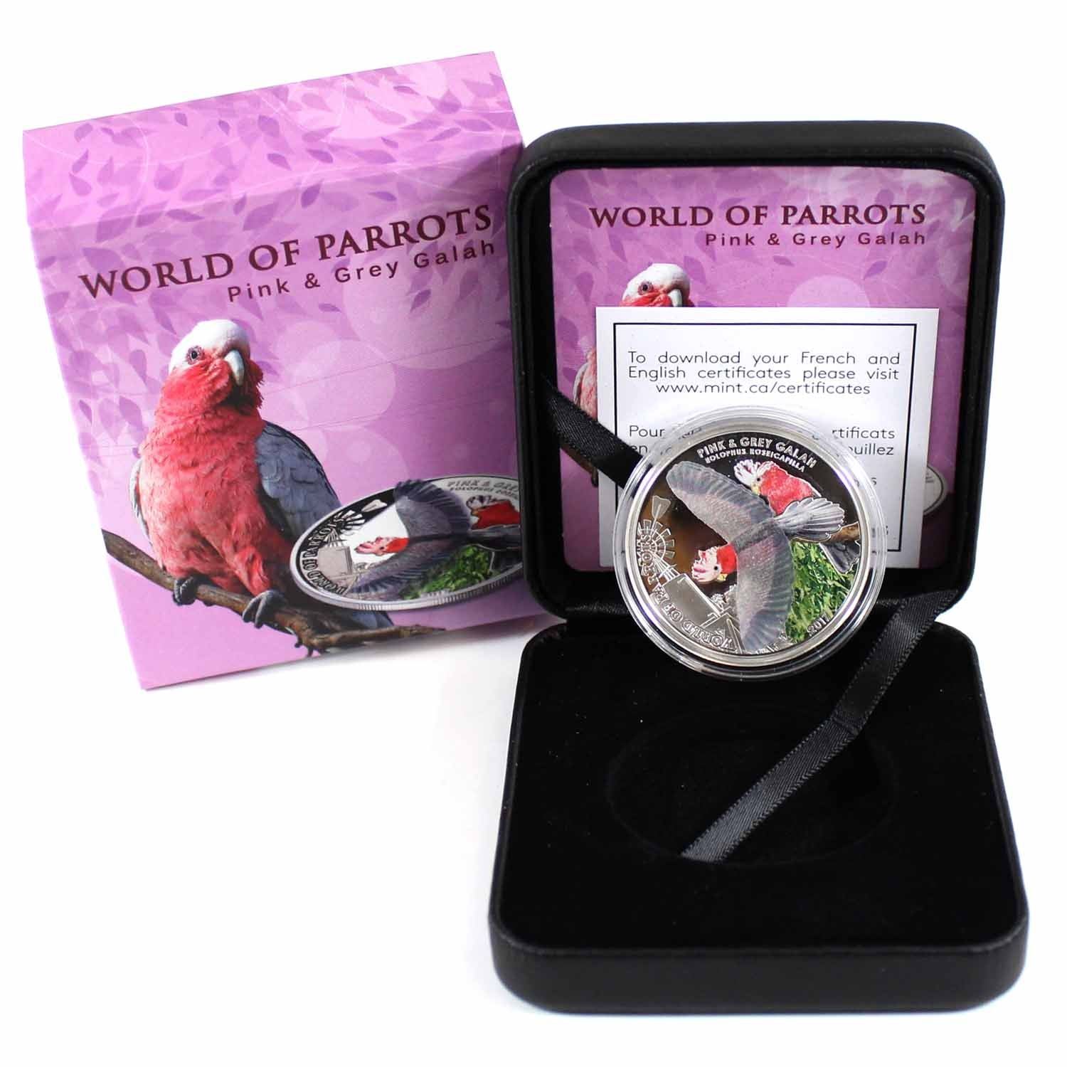 2017 Cook Islands $5 World of Parrots - Pink & Grey Galah 3D Effect ...