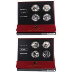 2005 Canada 50-cent Hockey Legends - Montreal Canadiens & Toronto Maple Leafs 4-coin Sets. 2 sets.