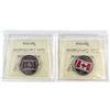 Image 2 : 2015 Canada Flag Coloured & Non coloured 25-cent ICCS Certified MS-66. 2pcs