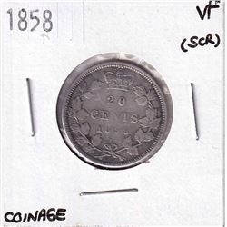 1858 Canada 20-cent Very Fine (scratched)