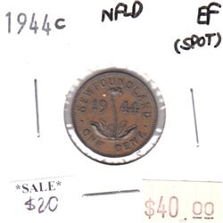 1944c Newfoundland 1-cent EF (spots)