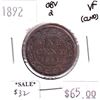 Image 1 : 1892 Canada 1-cent Obv 2 Very Fine (cleaned)