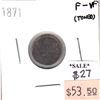 Image 1 : 1871 Canada 5-cents in F-VF (F-15) Condition (toned)
