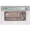 Image 1 : 1954 $100 BC-35a, Bank of Canada, Coyne-Towers, A/J Prefix, Devil's Face, PMG Certified VF-25