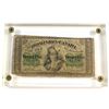Image 1 : 1870 Dominion of Canada 25c Shinplaster Note in Acrylic Slab Holder.