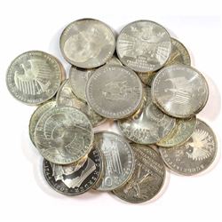 Mixed Lot of Germany Silver 10 Marks. Lot contains 5oz. of Pure Silver. 16pcs