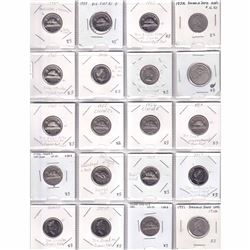 20x 1955-2016 Canada Errors & Varieties 5-cent coins. 20pcs. Errors and Varieties are listed on the 