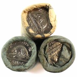1963, 1964 & 1965 Canada 5-cent roll of 40pcs. 3pcs